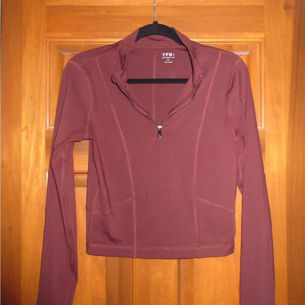 Abercrombie & Fitch “YPB” Brown Athletic Quarter-Zip Long Sleeve